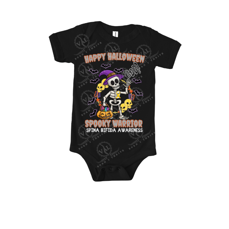 Infant - Happy Halloween Spooky Warrior (Spina Bifida Awareness)