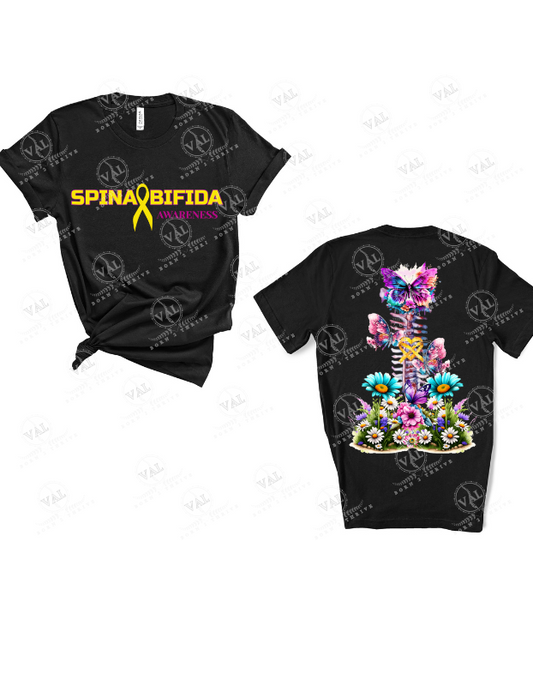 Butterflies/Flowers Spinal column (Spina Bifida Awareness)