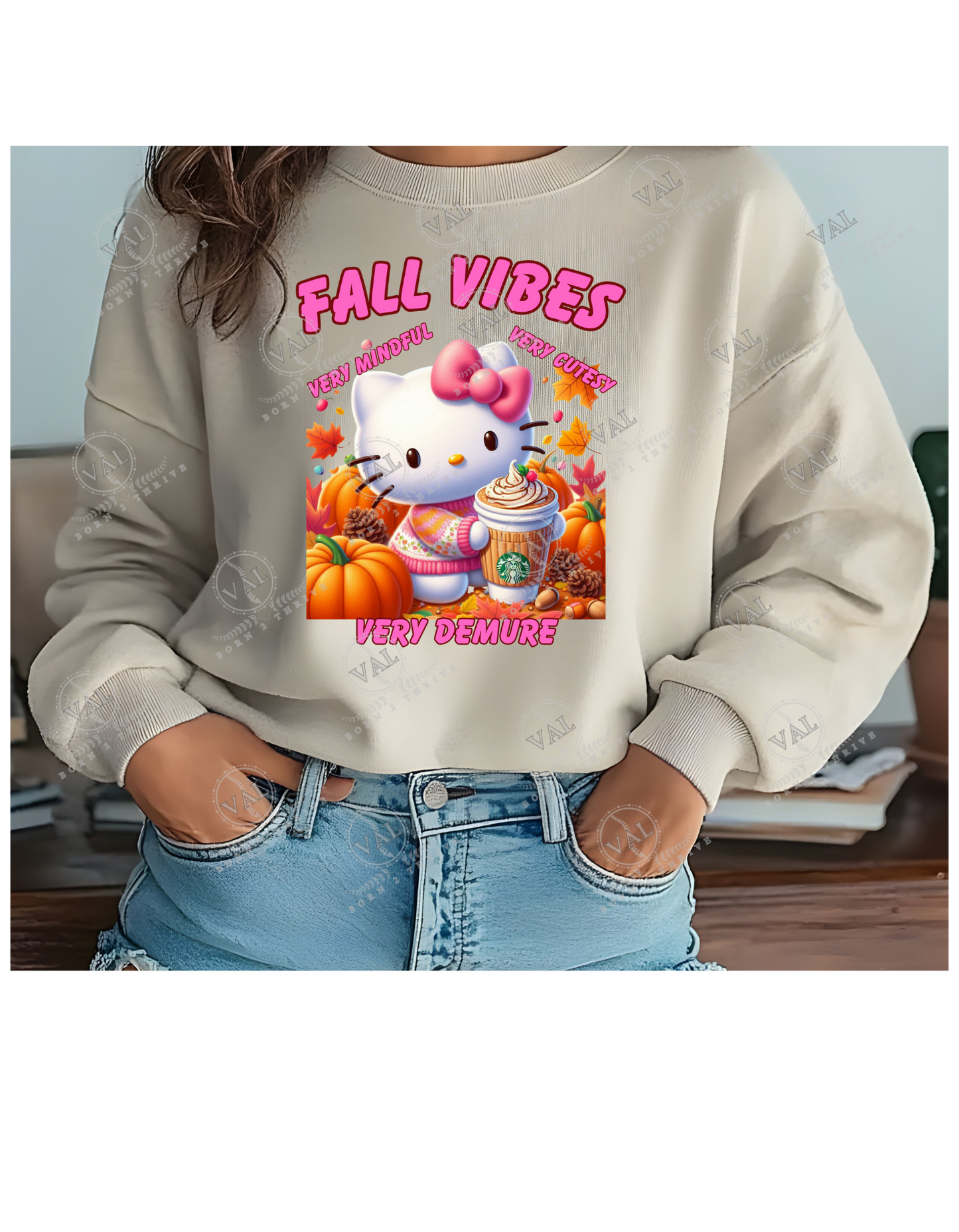 Hello Kitty Very Mindful, Very Cutesy, Very Demure Crewneck